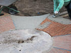 Roof tile paving detail